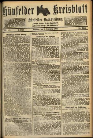 Zweite Ausgabe vom Dienstag, den 09. Dezember 1930.
