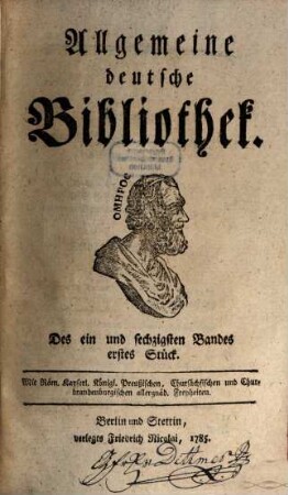 Allgemeine deutsche Bibliothek. 61. 1785