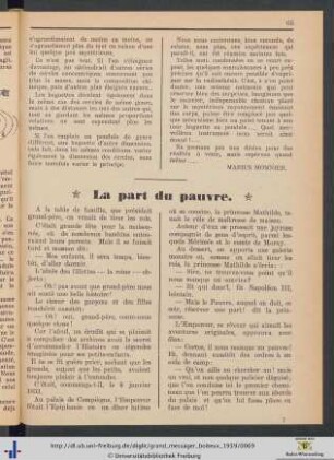 La part du pauvre.