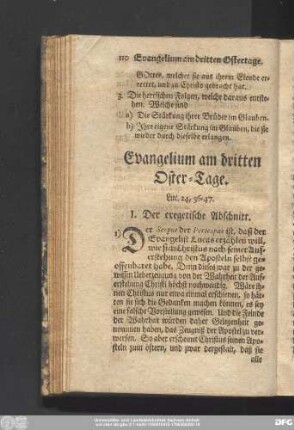 Evangelium am dritten Oster-Tage. Luc. 24, 36 - 47.