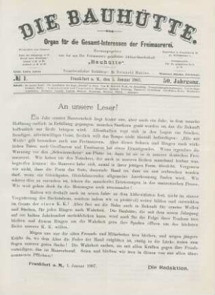 No. 1. Frankfurt a. M., den 5. Januar 1907. 50. Jahrgang.