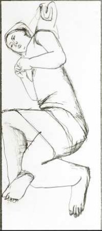 Liegende : Liegende (1962, C. Sammler; Federzeichnung; 16,5 x 41,9 cm)