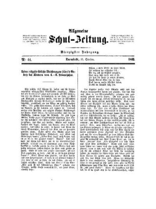 Ueber religiös - sittliche Belehrungen (über's Gebet) bei Kindern vom 4. - 6. Lebensjahre