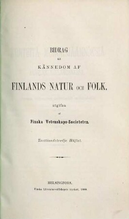 Bidrag till kännedom av Finlands natur och folk, 33. 1880