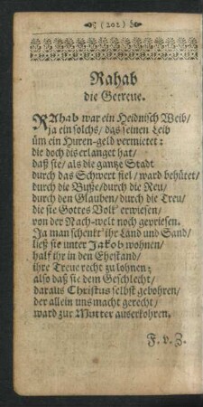 Rahab die Getreue.