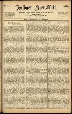 Ausgabe vom Mittwoch, den 19. September 1877.