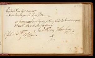 Eintrag (Kassel, 12.10.1780)
