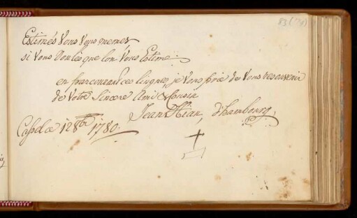 Eintrag (Kassel, 12.10.1780)