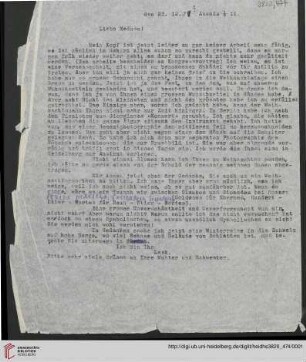 Heid. Hs. 3820,474: Brief von Emil Lask an unbekannte Frau
