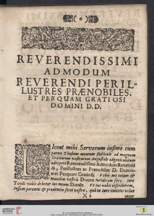 Reverendissimi admodum reverendi perillustres prænobiles, [...]