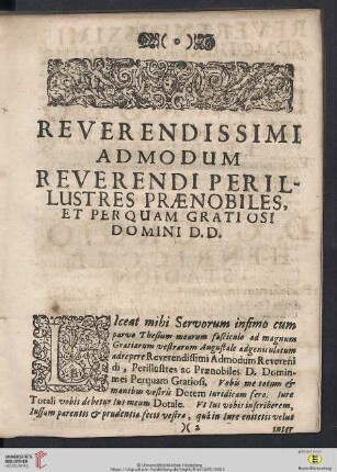 Reverendissimi admodum reverendi perillustres prænobiles, [...]
