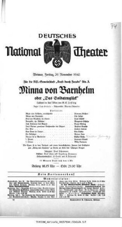 Minna von Barnhelm oder "Das Soldatenglück"