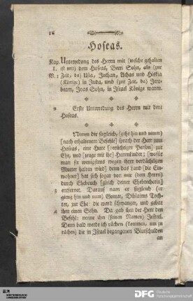 Hoseas. [Erste Unterredung]