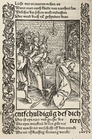 Das Narrenschyff, "Entschuldigung des Dichters" : 1. Ausgabe, Basel, 1494