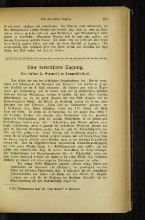 ¬Eine¬ bedeutsame Tagung