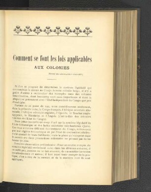Comment se font les lois applicables aux colonies