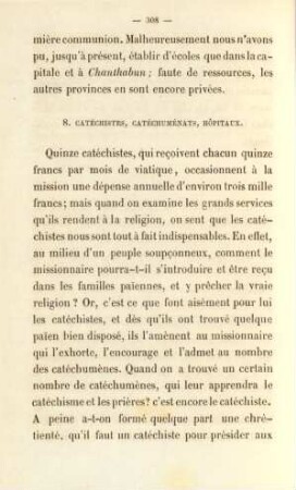 8. Catéchistes, catéchuménats, hôpitaux