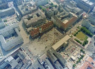Marktplatz von Leipzig : Blickrichtung Südosten