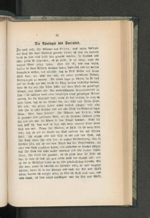 Die Apologie des Socrates.