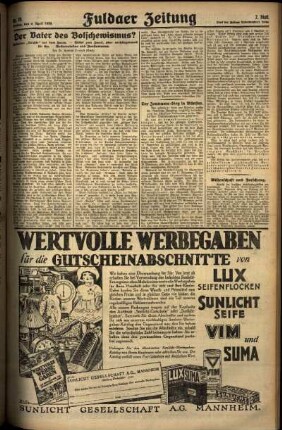 Zweite Ausgabe vom Freitag, den 04. April 1930.