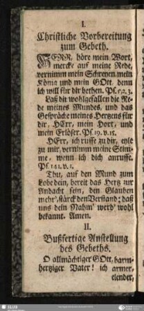 I. Christliche Vorbereitung zum Gebeth / Kschestzianske pschihottuwanje k modlitwi