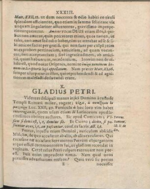 X. Gladius Petri.