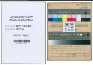 Entnazifizierung Eugen Quick , geb. 13.10.1919 (Kuechengehilfe)