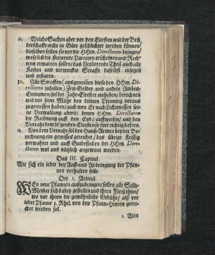 Das III. Capitul. Wie sich ein ieder bey Auff- und Abbringung der Pfannen verhalten solle.