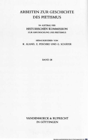 Die frühen Katechismuspredigten August Hermann Franckes : 1693 - 1695