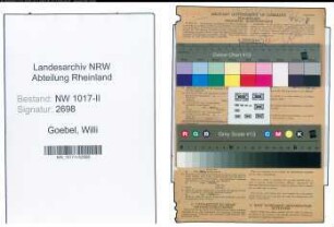 Entnazifizierung Willi Goebel , geb. 13.12.1902 (Milchhaendler)