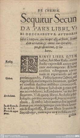Sequitur Secunda PARS LIBRI, V-BI DESCRIBITUR AUTHORIS.