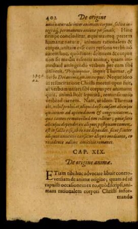 Cap. XIX. De origine animae