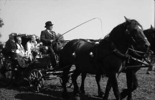 St. Märgen: Tag des Schwarzwälder Pferdes; Wagen mit Pfarrer