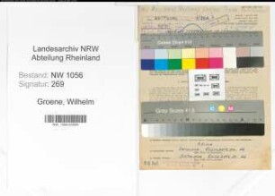 Entnazifizierung Wilhelm Groene , geb. 02.02.1890 (Bahnbeamter)