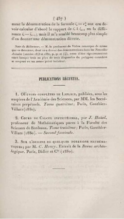 Publications récentes.