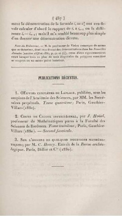Publications récentes.