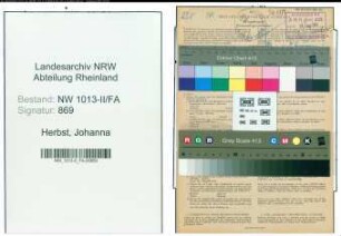 Entnazifizierung Johanna Herbst , geb. 29.12.1905 (Lebensmittelhaendlerin)