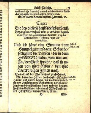 Text: Die bey dieser ChristAdelichen Leich-Begängnis erwehlete ... Wort ...