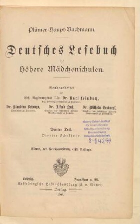 Teil 3 = 4. Schuljahr, [Schülerband]: [Teil 3 = 4. Schuljahr, [Schülerband]]