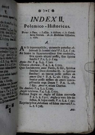 Index II. Polemico-Historicus.