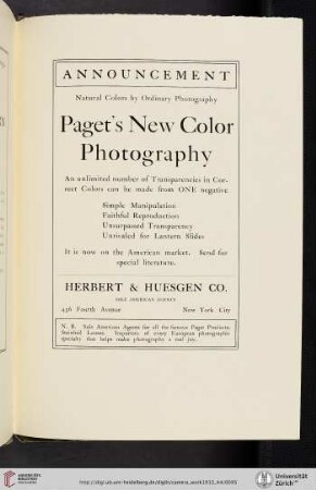 Herbert & Huesgen Co. [Paget’s New Color Photography]