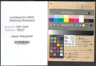 Entnazifizierung Margarete Jesse , geb. 06.11.1899 (Lehrerin)