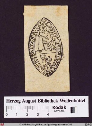 Abbildung eines Siegels mit Ritter und Mönch