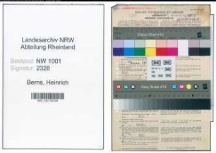 Entnazifizierung Heinrich Berns, geb. 03.10.1899 (Verwaltungsbeamter)