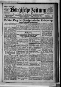 Bergische Zeitung. 1922-1935