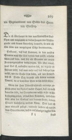 12. Gegenantwort von Seiten des Herrn von Grossing.