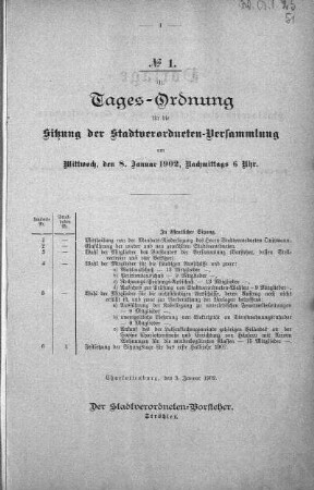 Tages-Ordnung, 08. Januar 1902