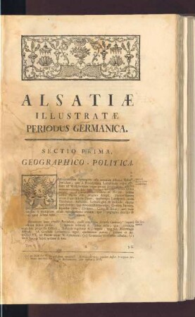 Sectio Prima. Geographico-Politica