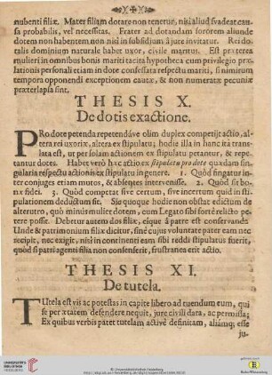 Thesis X: De dotis exactione