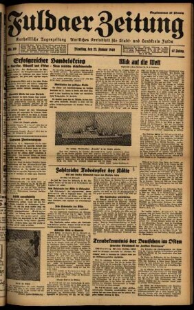 Ausgabe vom Dienstag, den 23. Januar 1940.
